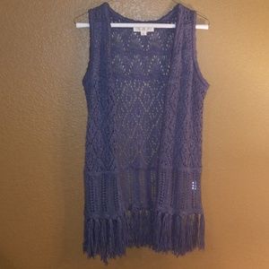 Blue knitted vest